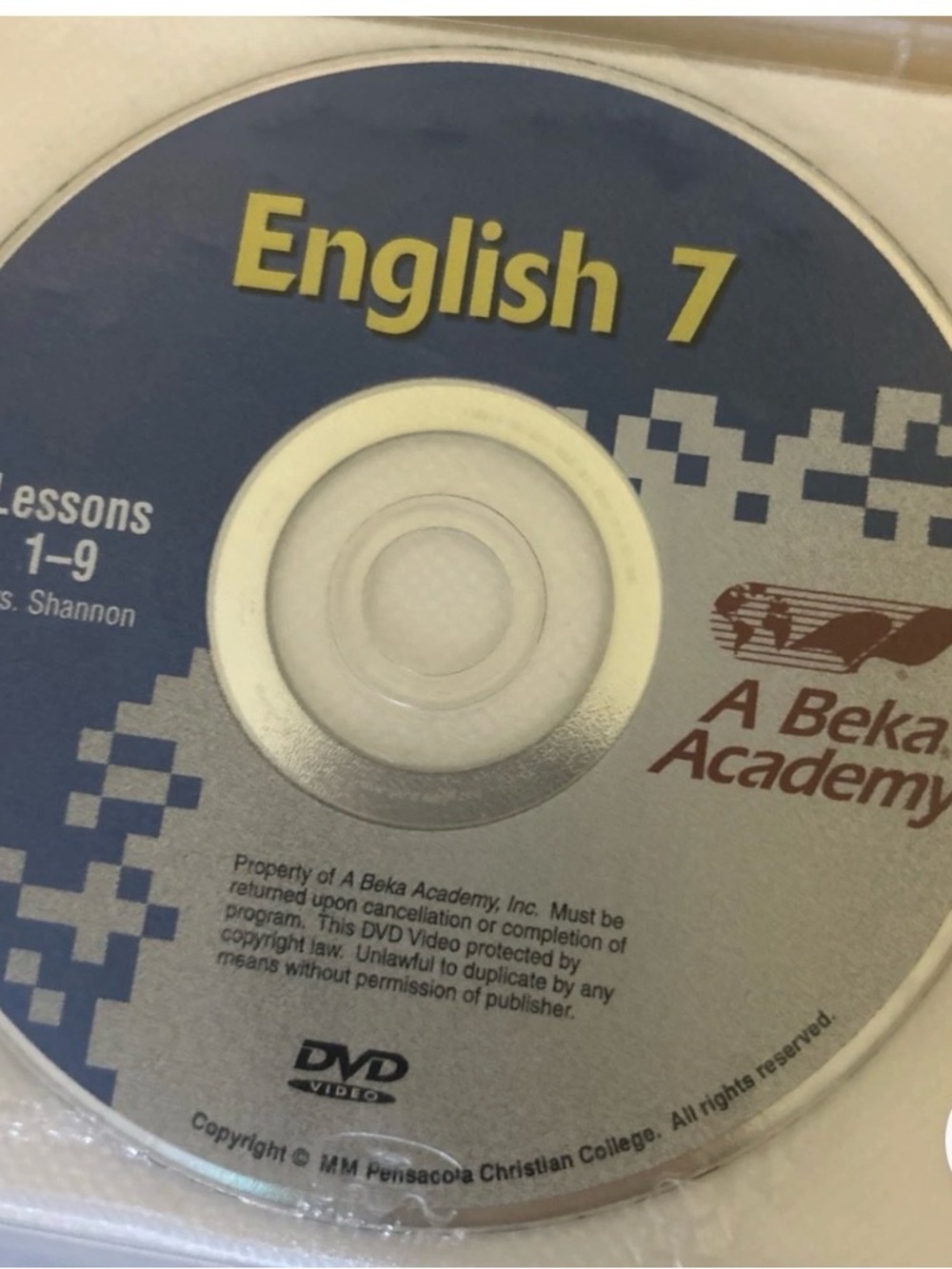 English 7 Lessons DVD - complete set 108 lessons Blue and Silver Mrs Shannon